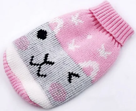 Chandail tricot pour chiens, lapin blanc et rose